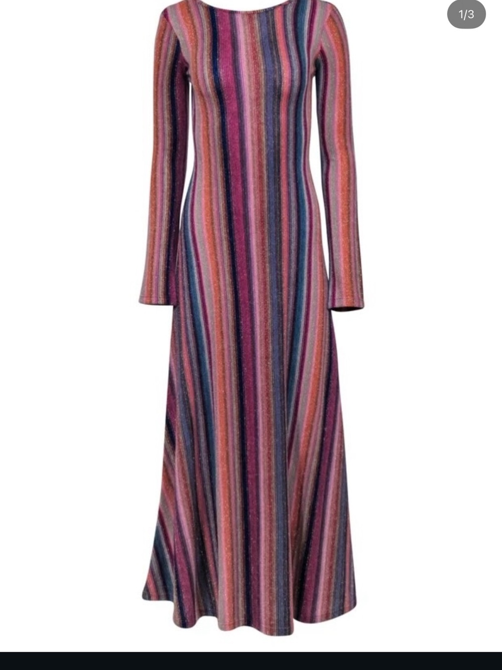 Something Navy Metallic Stripe Dress